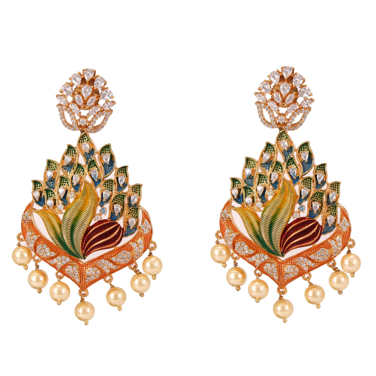 Colourful Mina Based American Diamond Earring - E33