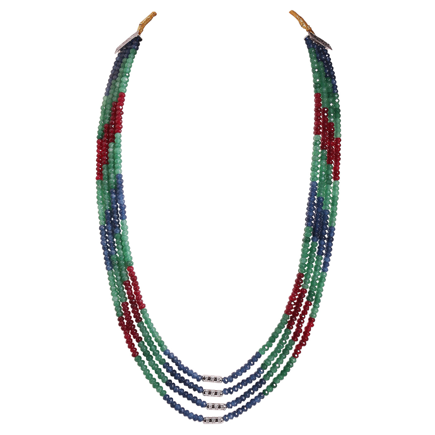 M0007 - Blue, Red, Green Multi Coloured Necklace