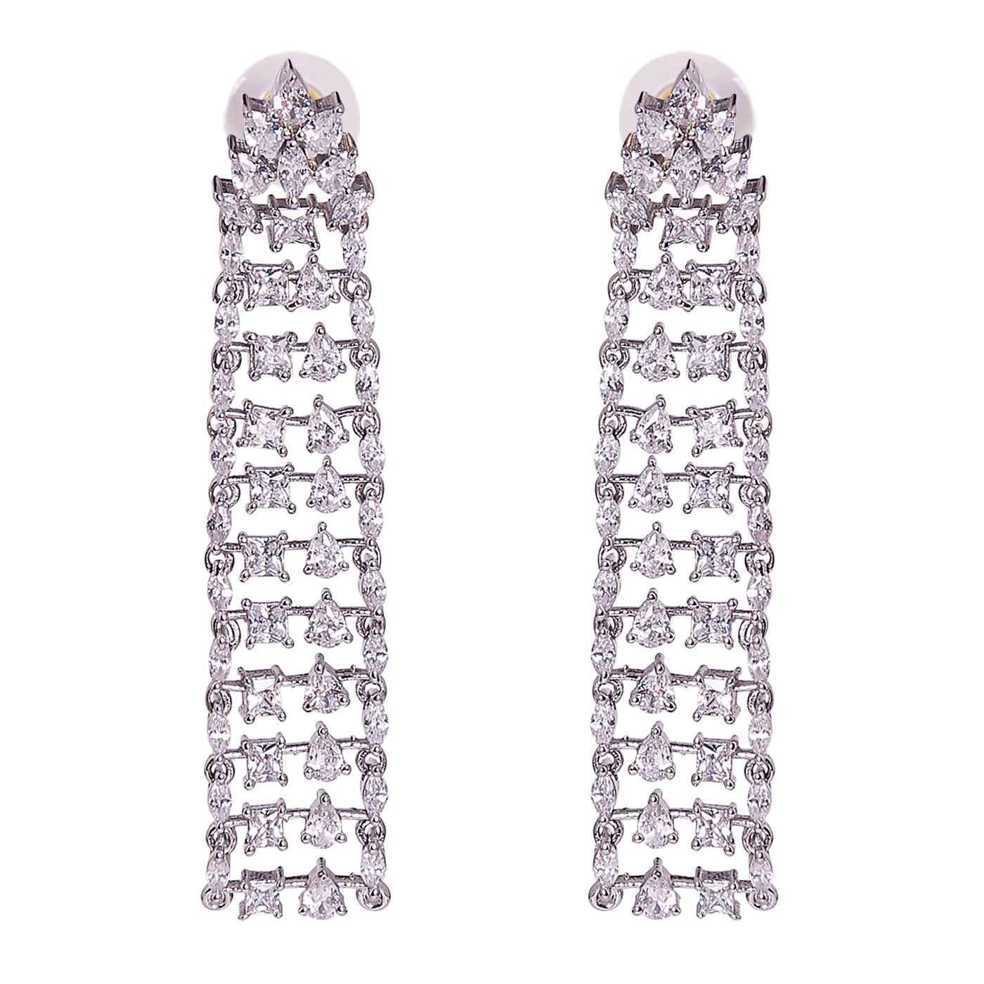 Sleek Party wear white finished Earring - E17