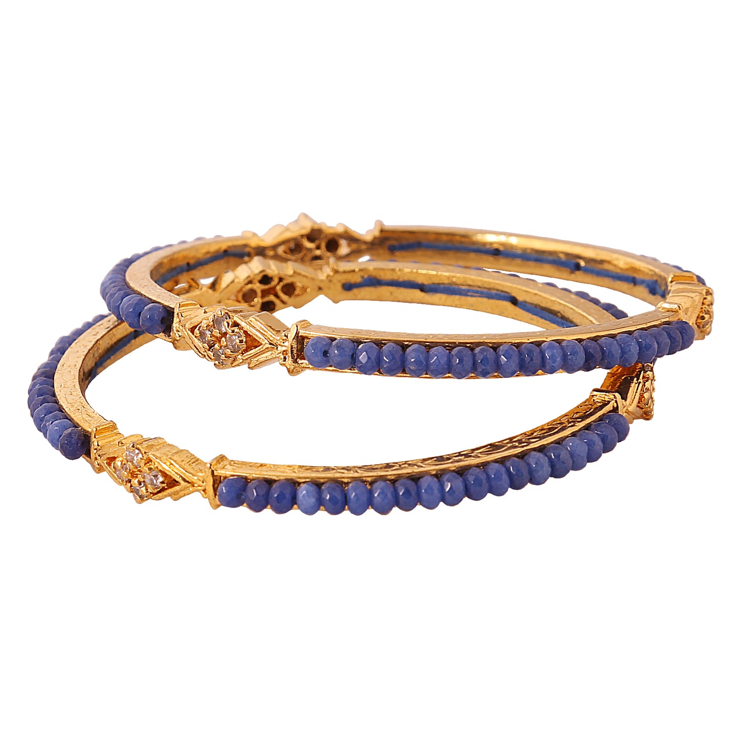 N - Blue Pearl with CZ Bangles