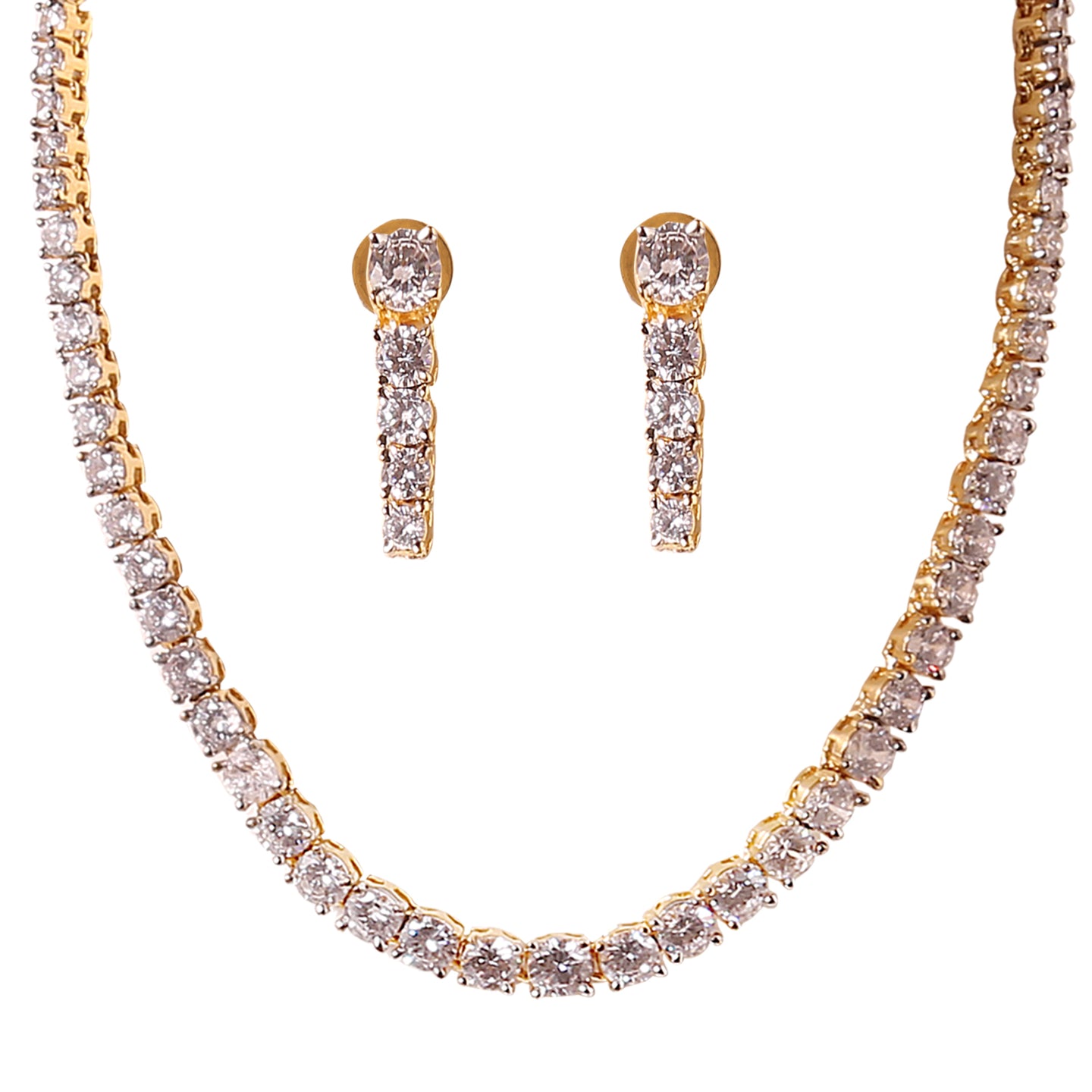 SS0029 - Single Line CZ Elegent Necklace Set