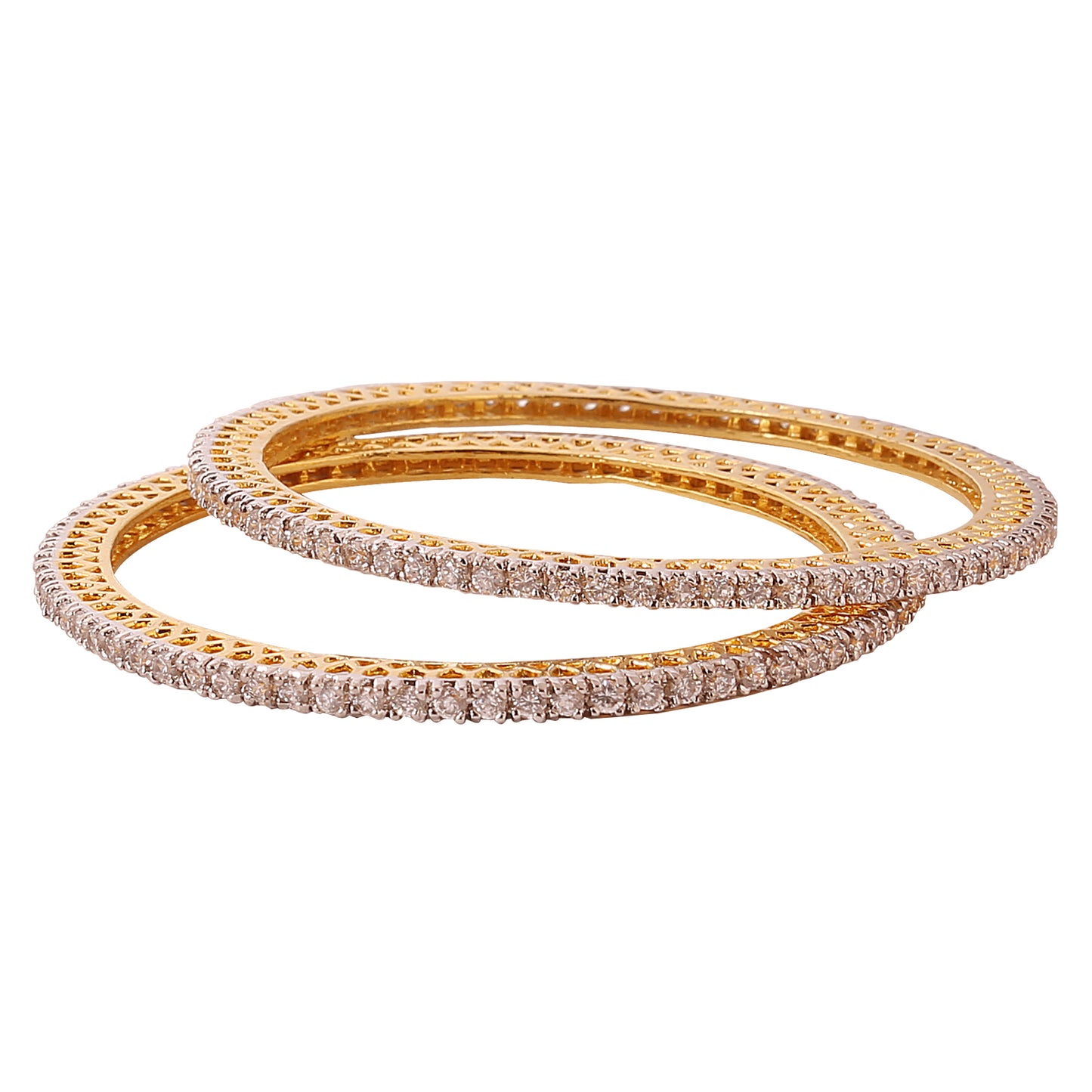 H - Gold tone CZ Bangles