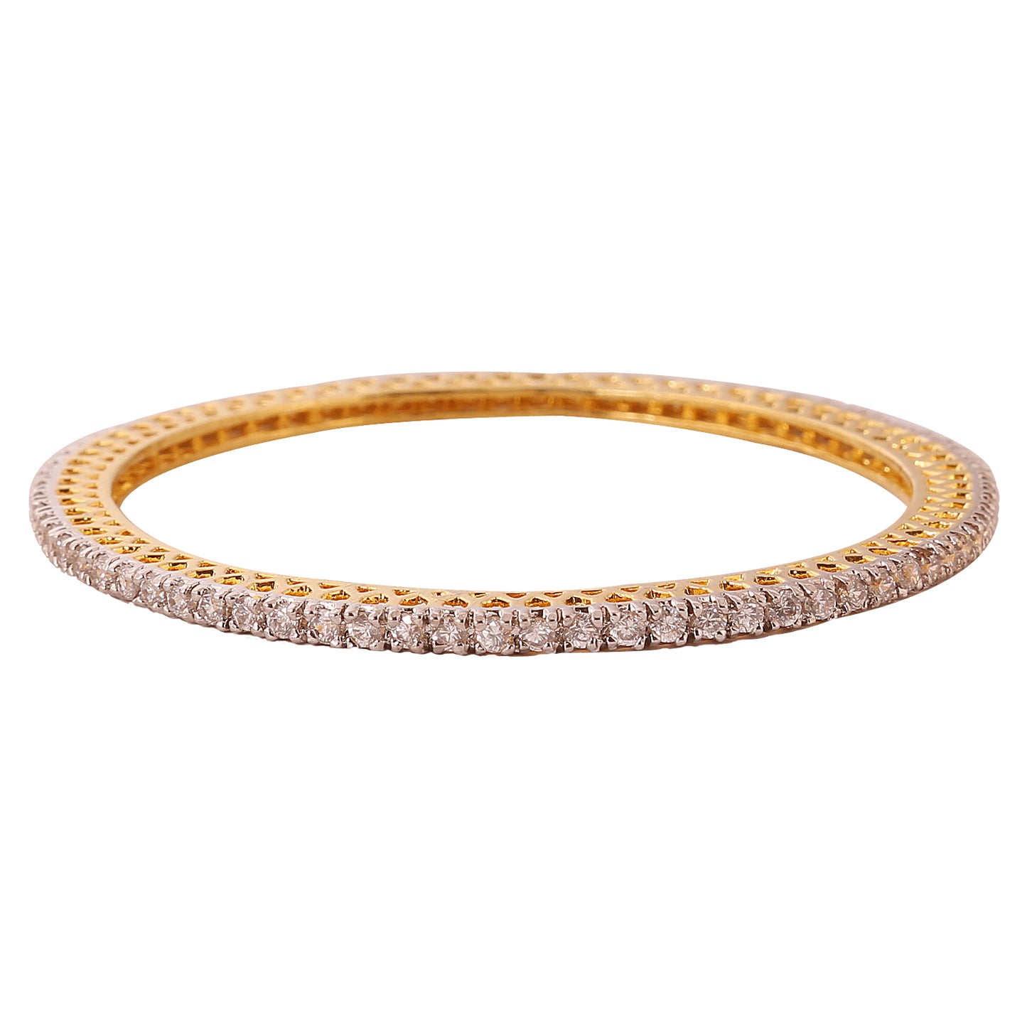 H - Gold tone CZ Bangles