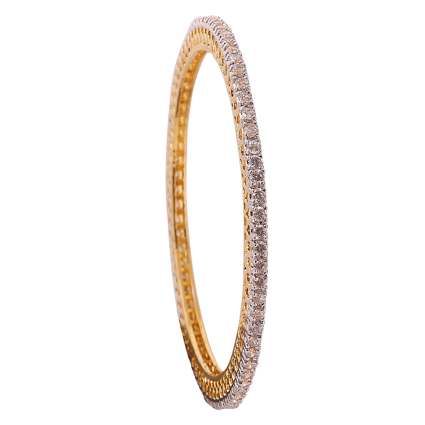 H - Gold tone CZ Bangles