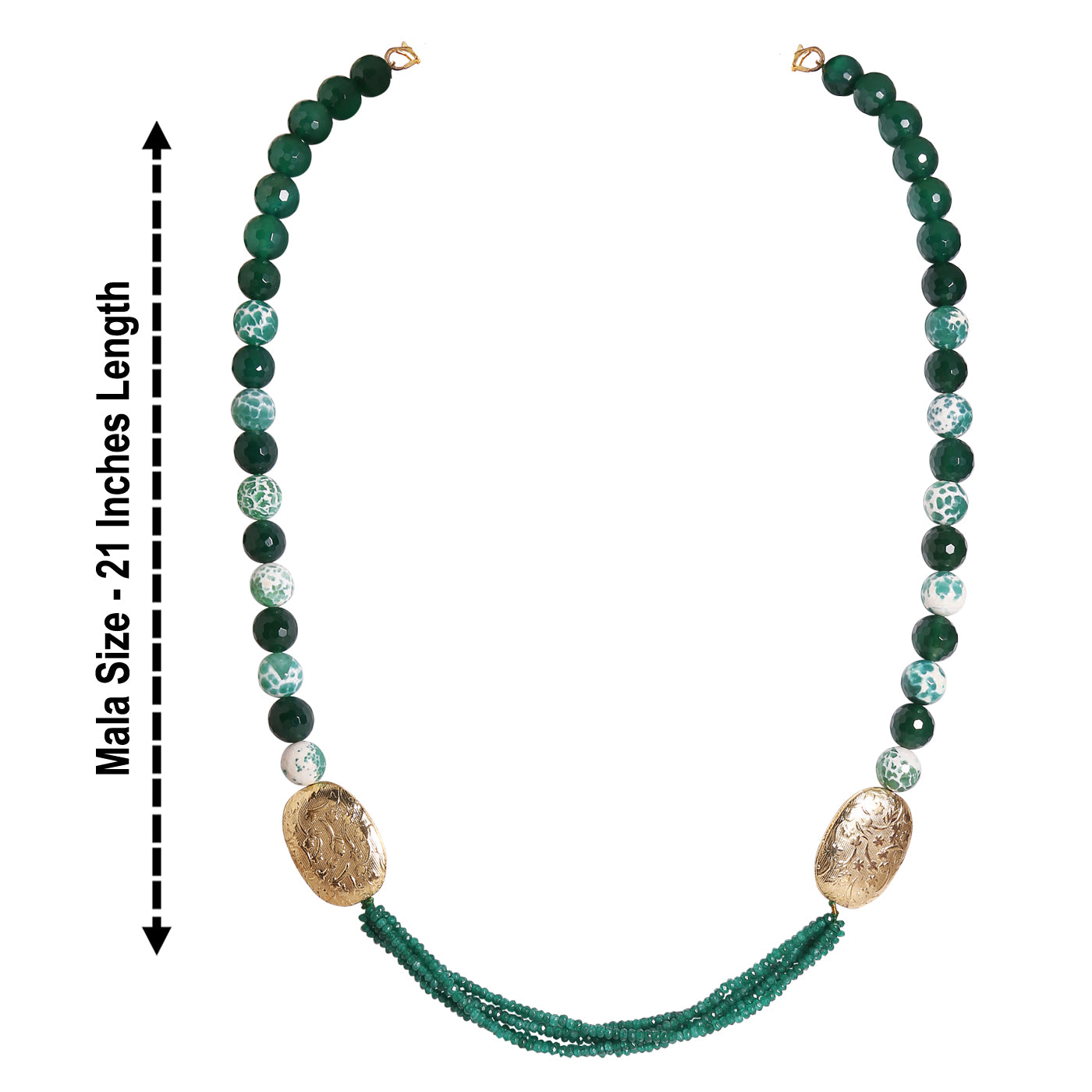 M0006 - Green Gold Fancy Beads Necklace