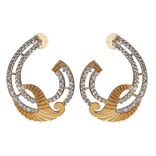 CZ & Gold tone Elegant Ear tops - E57