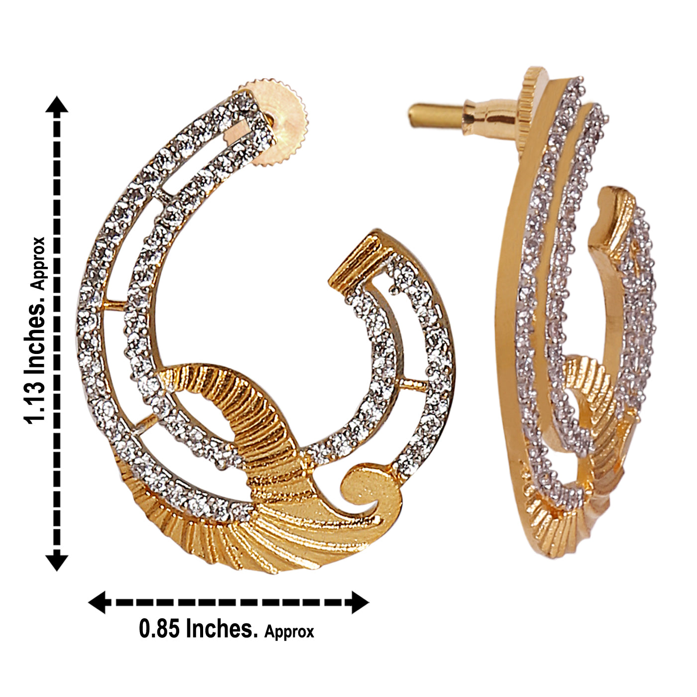 CZ & Gold tone Elegant Ear tops - E57