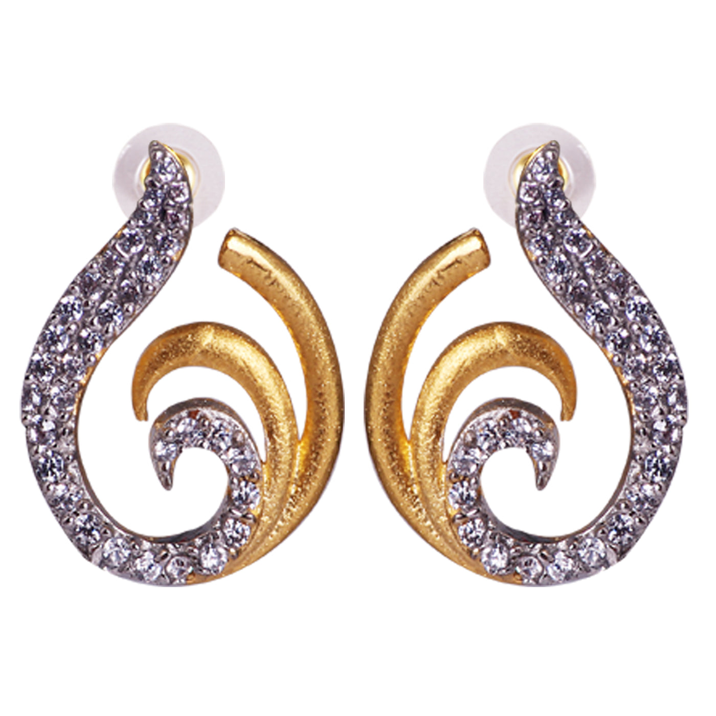 CZ with gold tone Party wear Ear tops - E59