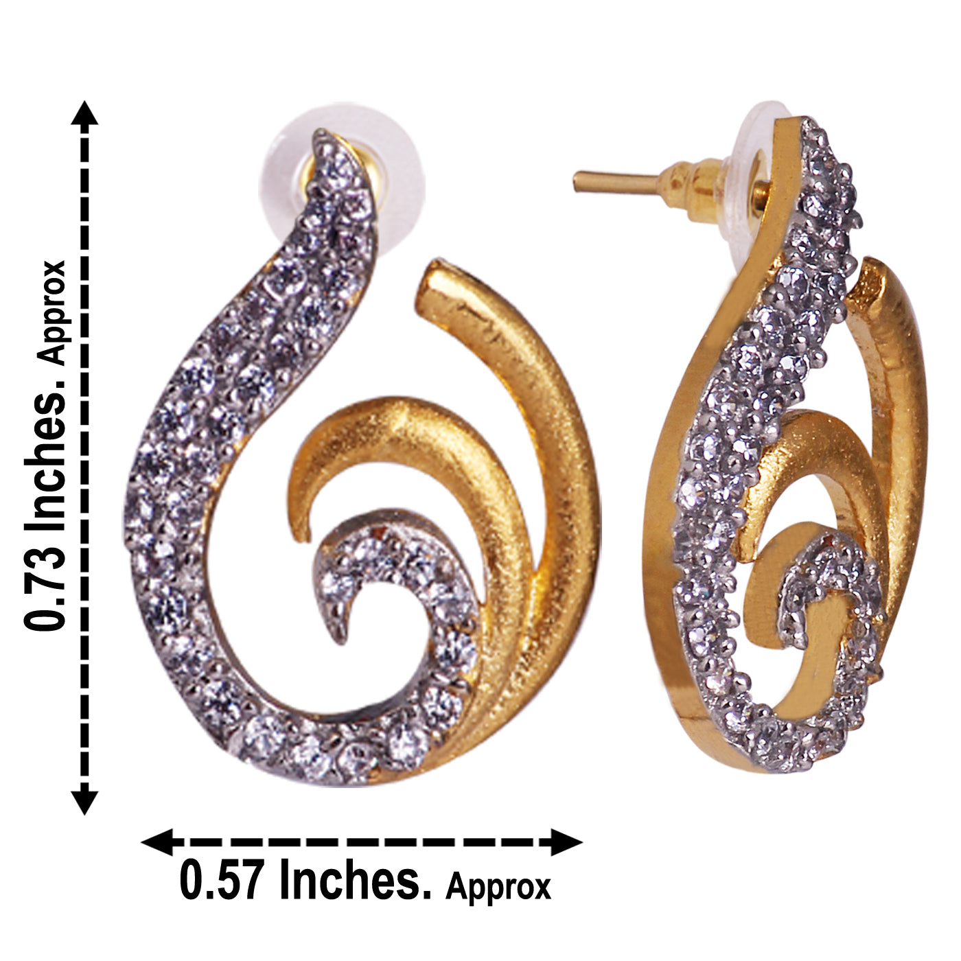 CZ with gold tone Party wear Ear tops - E59