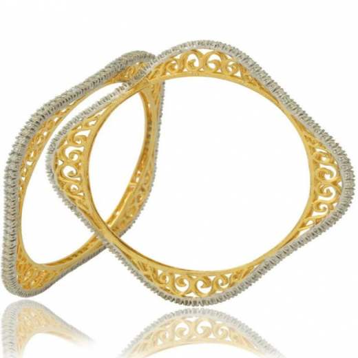 A - Single Line Square Fancy CZ Bangles